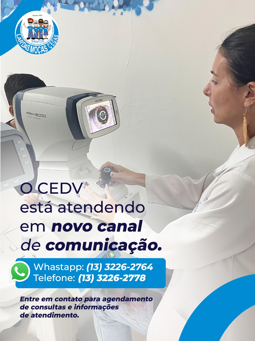 Novo canal de atendimento do CEDV | Lar das Moças Cegas